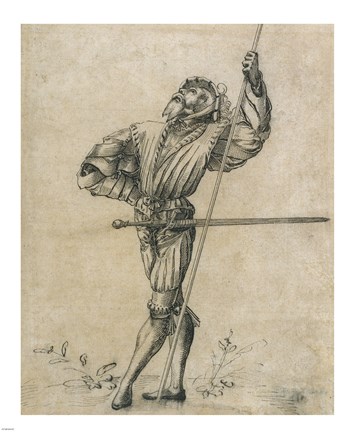 Framed Standing Landsknecht Print