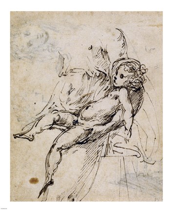 Framed Studies of the Madonna and Child Print