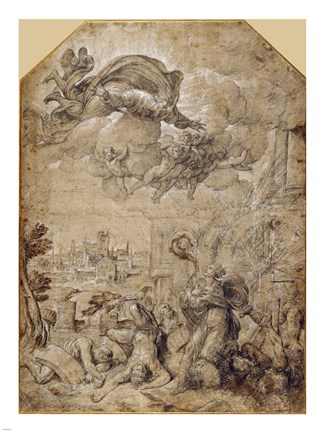 Framed Saint Catherine of Alexandria at the Wheel Print