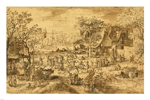 Framed Peasant Kermis Print