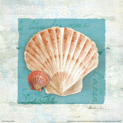 Framed Shades of Blue I Print