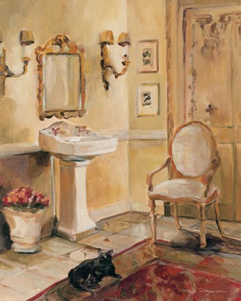 Framed French Bath II Print