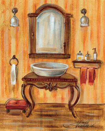 Framed Tuscan Bath II Print