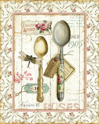 Framed Rose Garden Utensils II Print