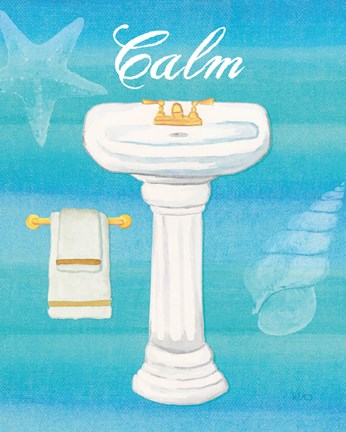 Framed Seashells Spa I Print