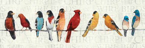 Framed Usual Suspects - Birds on a Wire Print