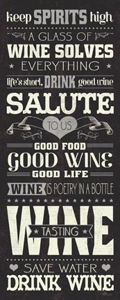 Framed Wine Lovers II Print