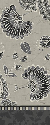 Framed Garden Drawings Dark IV Print