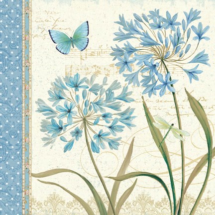 Framed Blue Melody III Print