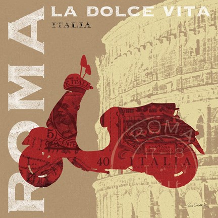 Framed Motoring in Rome Print