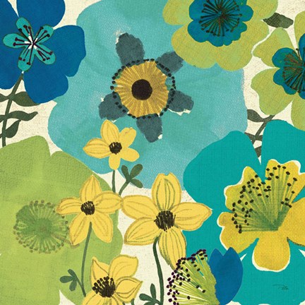 Framed Garden Brights Cool IV Print