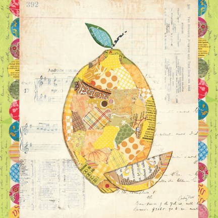 Framed Fruit Collage II - Lemon Print