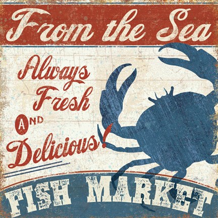 Framed Fresh Seafood IV Print