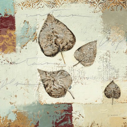 Framed Silver Leaves I Print