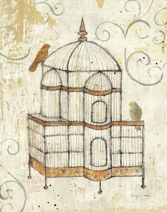 Framed Bird Cage I Print