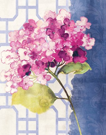 Framed Antique Floral on White I Print