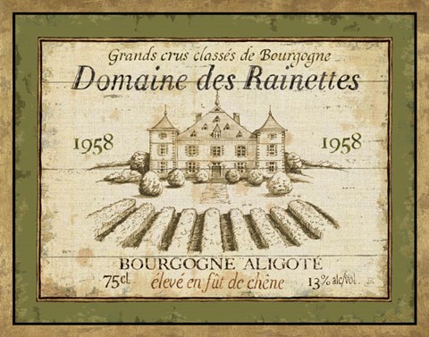 Framed French Wine Label III Print