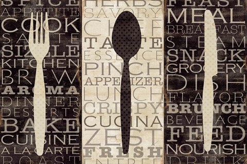 Framed Kitchen Words Trio Print