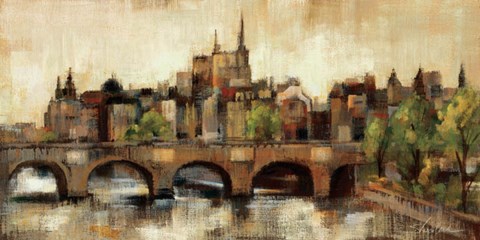 Framed Paris Bridge II Spice Print