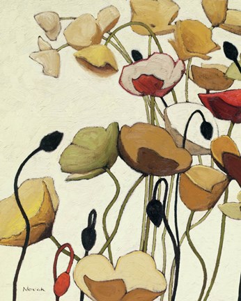 Framed Pavots Ondule I Print