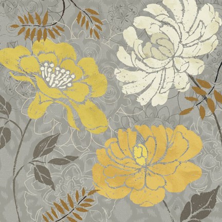 Framed Morning Tones Gold I Print