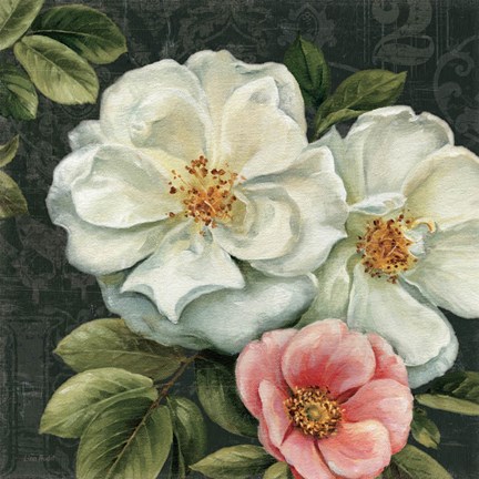 Framed Floral Damask III Print