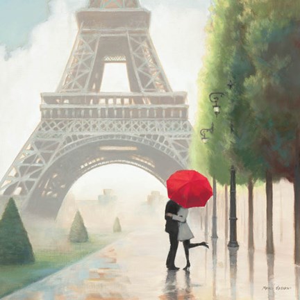 Framed Paris Romance II Print