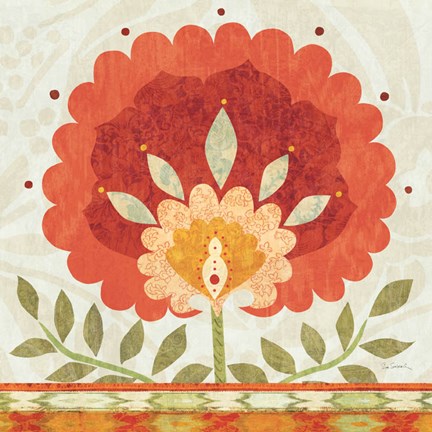 Framed Ikat Bloom II Print