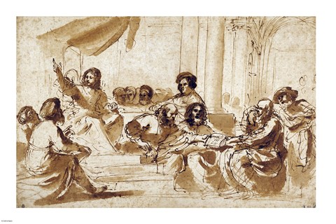 Framed Christ Preaching in the Temple Print