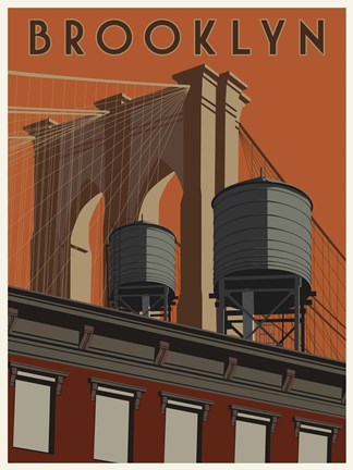 Framed Brooklyn Travel Poster Print