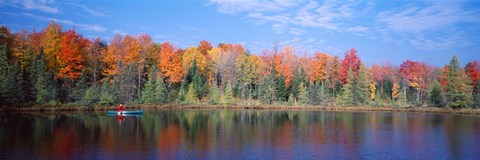 Framed Man in Canoe nr Antigo WI USA Print