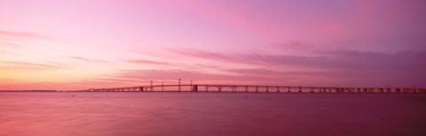 Framed Dawn, Chesapeake Bay Bridge, Maryland, USA Print