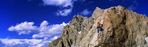 Framed Rock Climber Grand Teton National Park WY USA Print