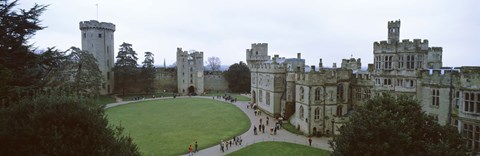 Framed High angle view of buildings in a city, Warwick Castle, Warwickshire, England Print