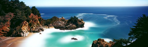 Framed Rock formations at the coast, Big Sur, California, USA Print