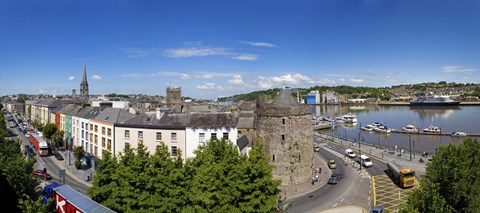 Framed Quayside, Reginald&#39;s Tower, River Suir, Waterford City, County Waterford, Republic of Ireland Print