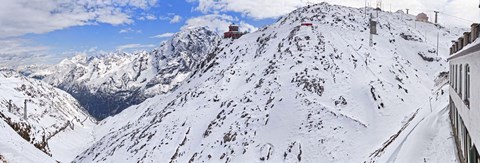 Framed Snow covered mountain range, Stelvio Pass, Italy Print