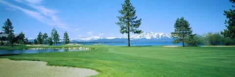 Framed Sand trap in a golf course, Edgewood Tahoe Golf Course, Stateline, Douglas County, Nevada Print