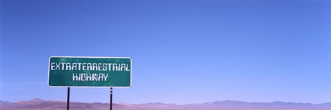 Framed Extraterrestrial Highway sign, Area 51, Nevada, USA Print