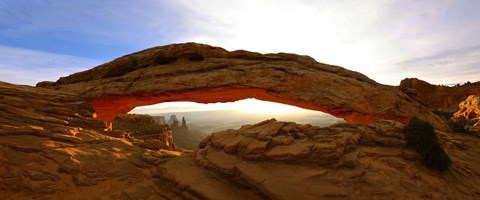 Framed Mesa Arch glowing at sunrise, Canyonlands National Park, Utah, USA Print