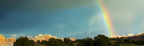 Framed Rainbow over Capitol Reef National Park, Utah, USA Print