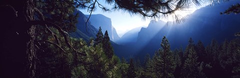 Framed Tunnel View Point at sunrise, Yosemite National Park, California, USA Print