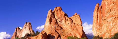 Framed Low angle view of rock formations, Garden of The Gods, Colorado Springs, Colorado, USA Print