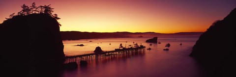 Framed Sunrise on Trinidad Bay, Trinidad, Humboldt County, California, USA Print