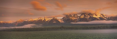 Framed Snowy Mountains, Grand Teton National Park, Wyoming Print