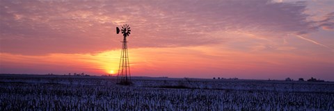 Framed Windmill Cornfield Edgar County IL USA Print