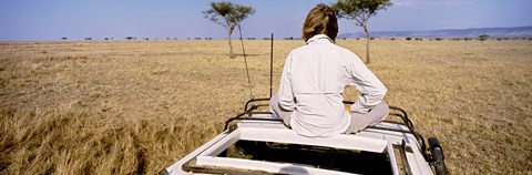 Framed Kenya, Maasai Mara, safari Print