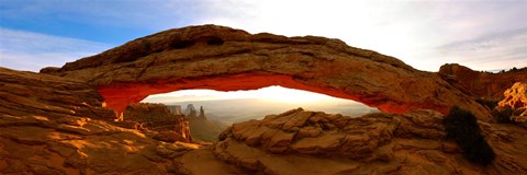 Framed Mesa Arch glowing at sunrise, Canyonlands National Park, Utah, USA Print