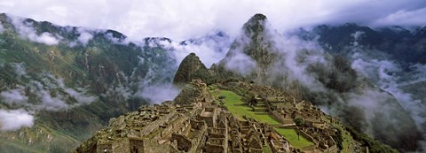 Framed High Angle View of Machu Picchu, Peru Print
