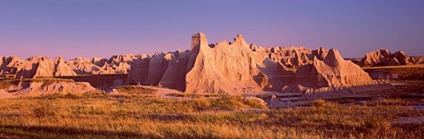 Framed Rock formations in a desert, Badlands National Park, South Dakota, USA Print